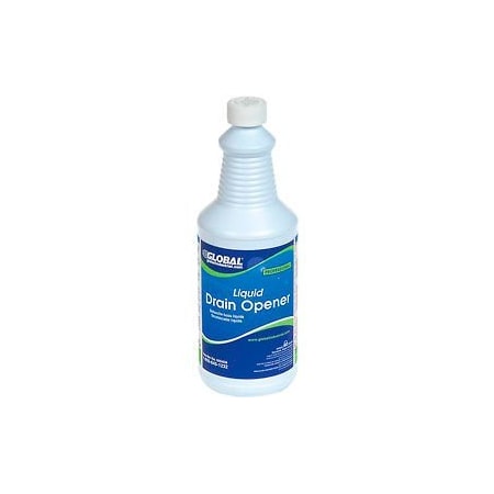 Global Industrial Liquid Drain Opener, 1 Quart Bottles, 12PK 640408